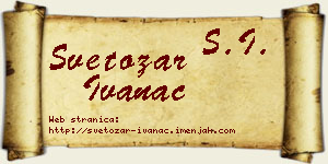 Svetozar Ivanac vizit kartica